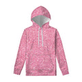 Pink (NOT Real) Glitter Print Pullover Hoodie