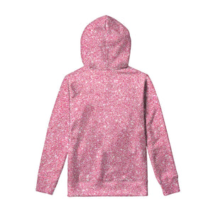 Pink Glitter Artwork Print Pullover Hoodie