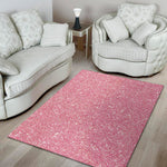 Pink Glitter Texture Print Area Rug