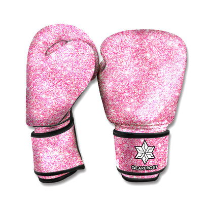 Pink Glitter Texture Print Boxing Gloves