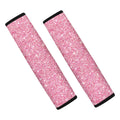 Pink (NOT Real) Glitter Print Car Seat Belt Covers