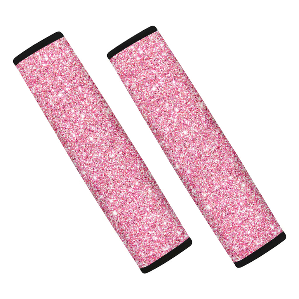 Pink Glitter Texture Print Car Seat Belt Covers