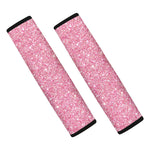 Pink Glitter Texture Print Car Seat Belt Covers