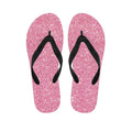 Pink (NOT Real) Glitter Print Flip Flops