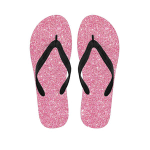 Pink Glitter Texture Print Flip Flops