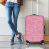 Pink Glitter Texture Print Luggage Cover