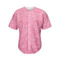 Pink (NOT Real) Glitter Print Men's Baseball Jersey