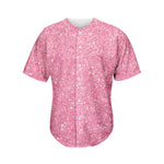 Pink Glitter Texture Print Men's Baseball Jersey