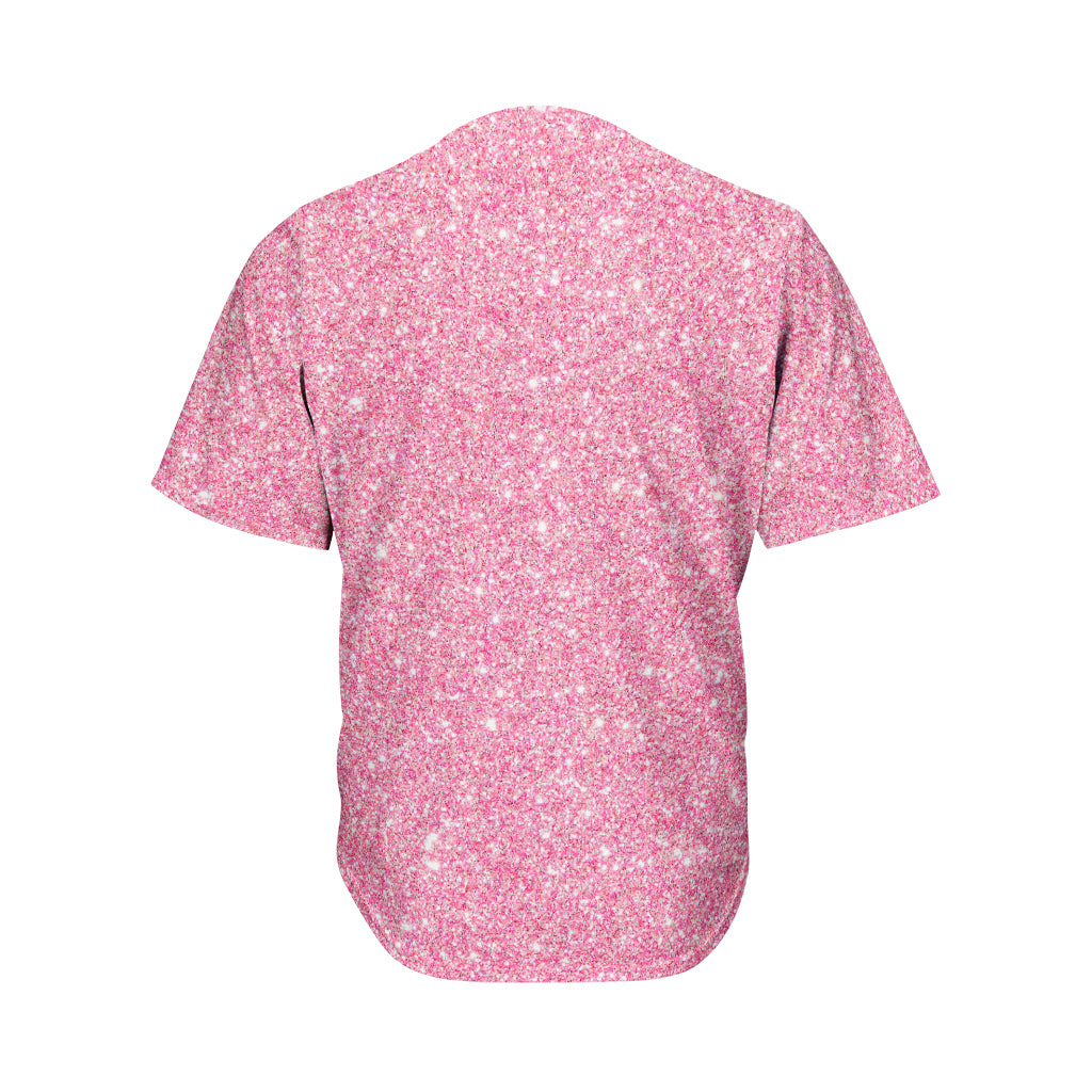 Pink (NOT Real) Glitter Print Men's Baseball Jersey – GearFrost