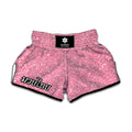 Pink (NOT Real) Glitter Print Muay Thai Boxing Shorts