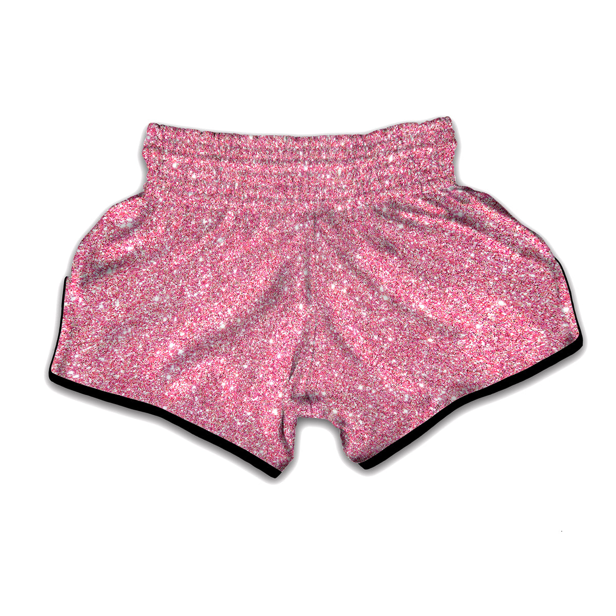 Pink Glitter Texture Print Muay Thai Boxing Shorts