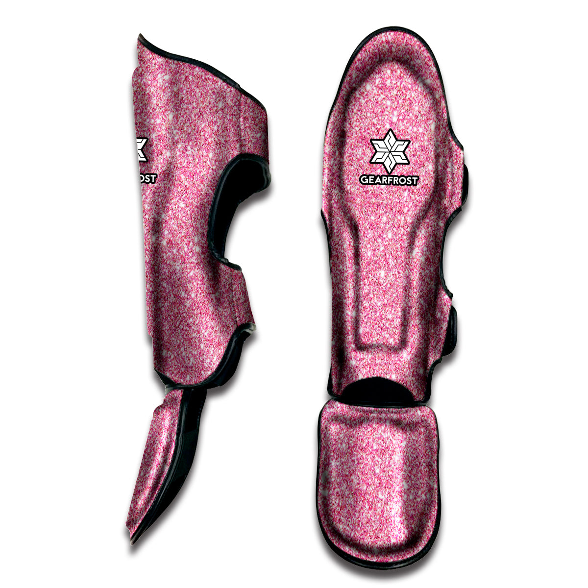 Pink Glitter Texture Print Muay Thai Shin Guard