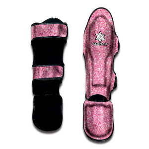 Pink Glitter Texture Print Muay Thai Shin Guard