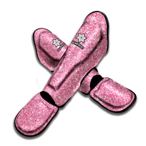 Pink Glitter Texture Print Muay Thai Shin Guard