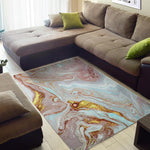 Pink Gold Liquid Marble Print Area Rug GearFrost