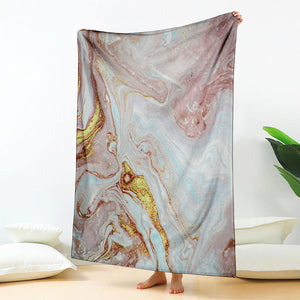 Pink Gold Liquid Marble Print Blanket