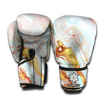 Pink Gold Liquid Marble Print Boxing Gloves