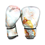 Pink Gold Liquid Marble Print Boxing Gloves