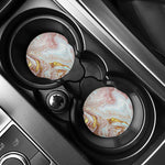 Pink Gold Liquid Marble Print Car Coasters