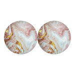Pink Gold Liquid Marble Print Car Coasters