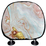 Pink Gold Liquid Marble Print Car Headrest Covers