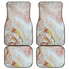 Pink Gold Liquid Marble Print Front and Back Car Floor Mats