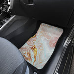 Pink Gold Liquid Marble Print Front and Back Car Floor Mats