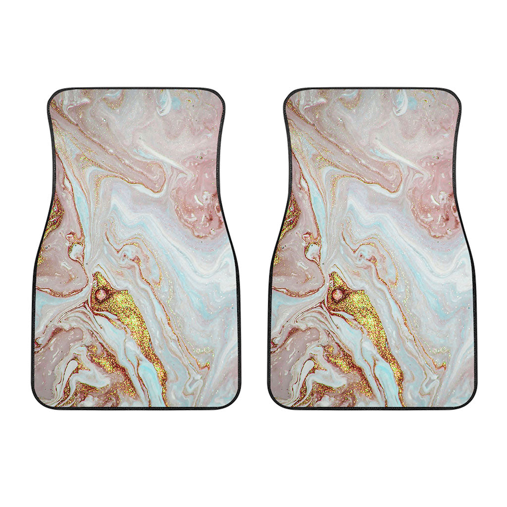 Pink Gold Liquid Marble Print Front Car Floor Mats