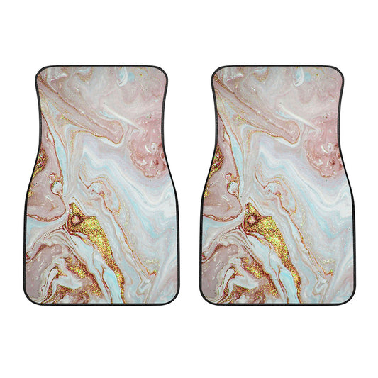 Pink Gold Liquid Marble Print Front Car Floor Mats