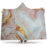 Pink Gold Liquid Marble Print Hooded Blanket