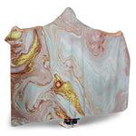 Pink Gold Liquid Marble Print Hooded Blanket