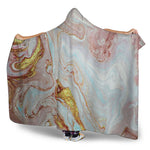 Pink Gold Liquid Marble Print Hooded Blanket