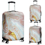 Pink Gold Liquid Marble Print Luggage Cover GearFrost