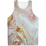 Pink Gold Liquid Marble Print Men's Tank Top