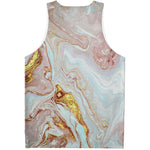 Pink Gold Liquid Marble Print Men's Tank Top