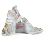 Pink Gold Liquid Marble Print Mesh Knit Shoes GearFrost