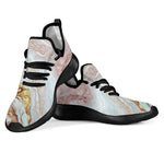 Pink Gold Liquid Marble Print Mesh Knit Shoes GearFrost