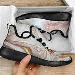 Pink Gold Liquid Marble Print Mesh Knit Shoes GearFrost