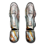 Pink Gold Liquid Marble Print Muay Thai Shin Guard
