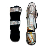 Pink Gold Liquid Marble Print Muay Thai Shin Guard
