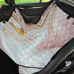 Pink Gold Liquid Marble Print Pet Car Back Seat Cover