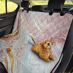 Pink Gold Liquid Marble Print Pet Car Back Seat Cover