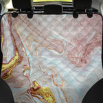 Pink Gold Liquid Marble Print Pet Car Back Seat Cover