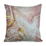 Pink Gold Liquid Marble Print Pillow Cover
