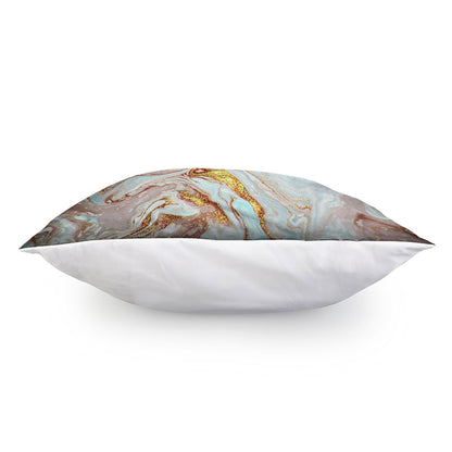 Pink Gold Liquid Marble Print Pillow Cover