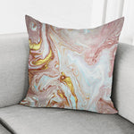Pink Gold Liquid Marble Print Pillow Cover