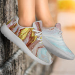 Pink Gold Liquid Marble Print Sport Shoes GearFrost