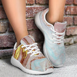 Pink Gold Liquid Marble Print Sport Shoes GearFrost