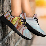 Pink Gold Liquid Marble Print Sport Shoes GearFrost