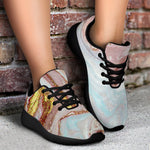 Pink Gold Liquid Marble Print Sport Shoes GearFrost